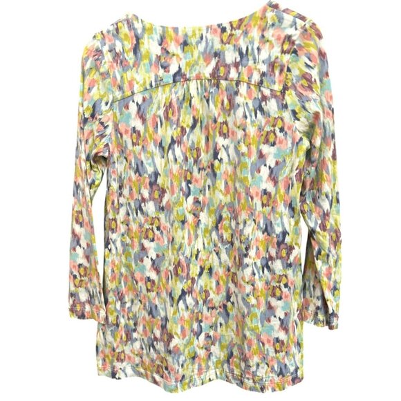 Pure Jill Women's Abstract Watercolor Print Round Neck Casual Smock Top Medium - Picture 4 of 6